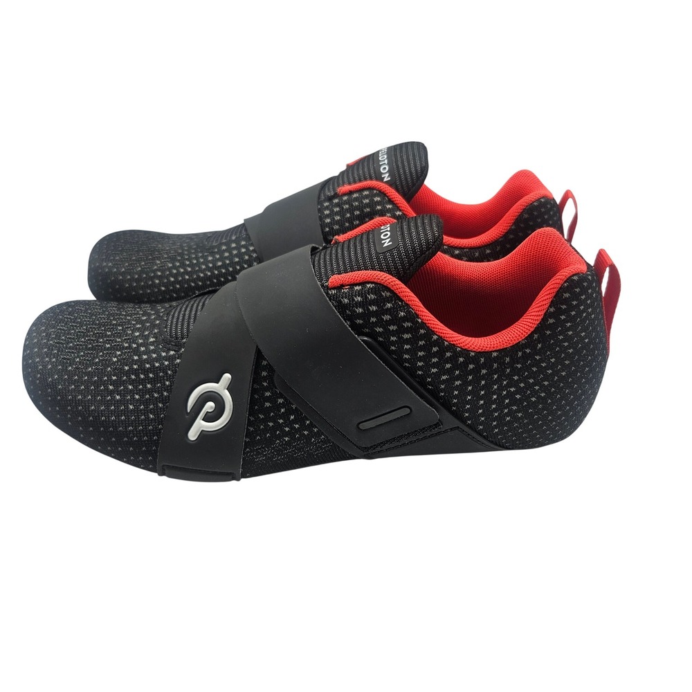 Peloton Mens Cycling Shoes Black Red Indoor Spin Bike Size 6.5 Mens/8 Womens